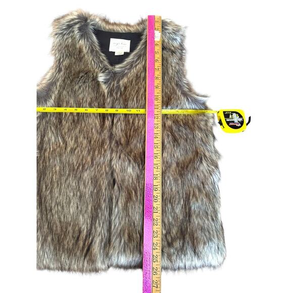 Evy’s Tree The Ivy Faux Fur Vest Women’s XS Brown Gray Lined Polyester - Picture 6 of 6